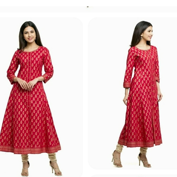 NEW! Yash Gallery Printed Cotton Flared Kurta Wedding Womens Kurti Dress Women S - Picture 4 of 8